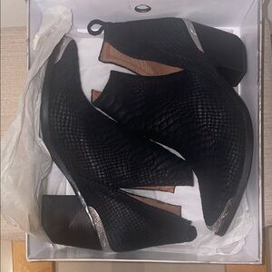 Jeffrey Campbell Black Snake-Embossed Ankle Boots